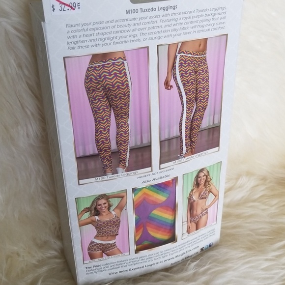 Exposed PRIDE Tuxedo Leggings S/M Curve Hugging - Picture 5 of 8